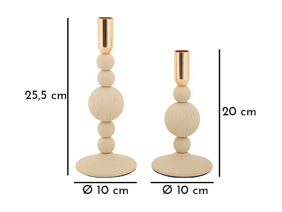 Bougeoir en métal Aster (Lot de 2)