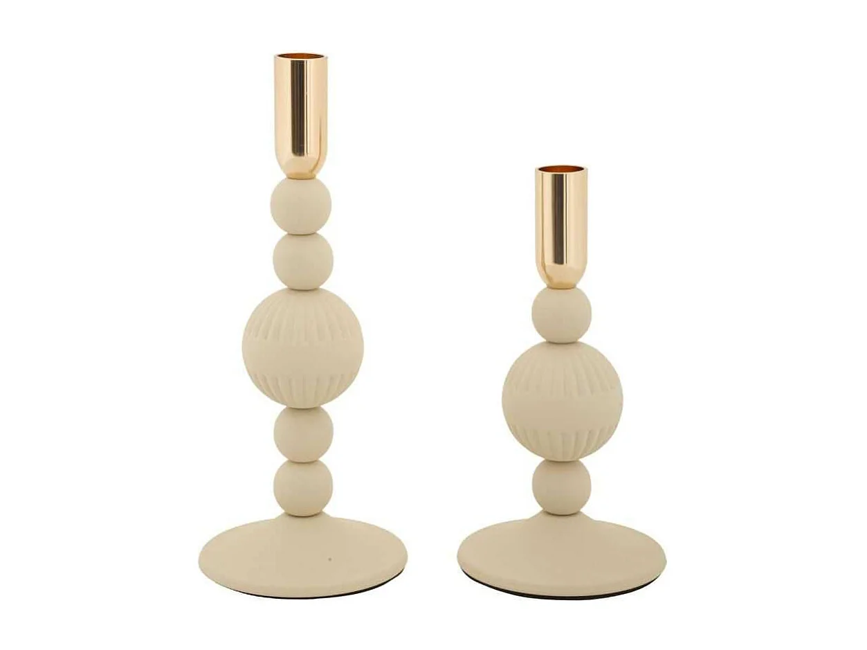 Bougeoir en métal Aster (Lot de 2)