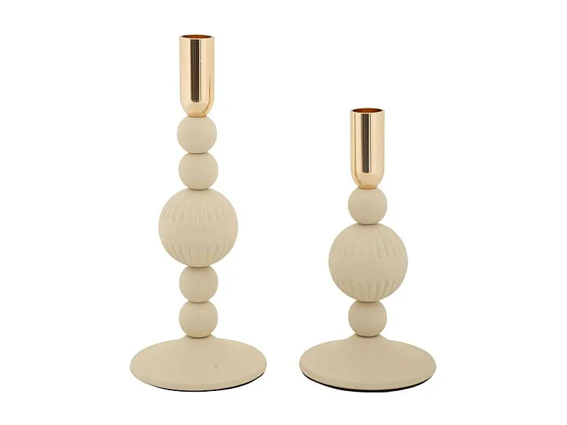 Bougeoir en métal Aster (Lot de 2)