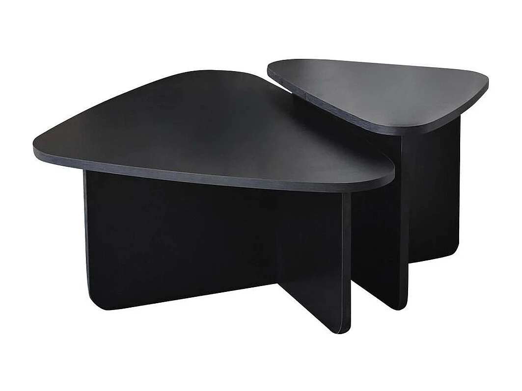 Set van 2 lage tafels in driehoekvorm met afgeronde randen L90/L60 cm - BALLARE