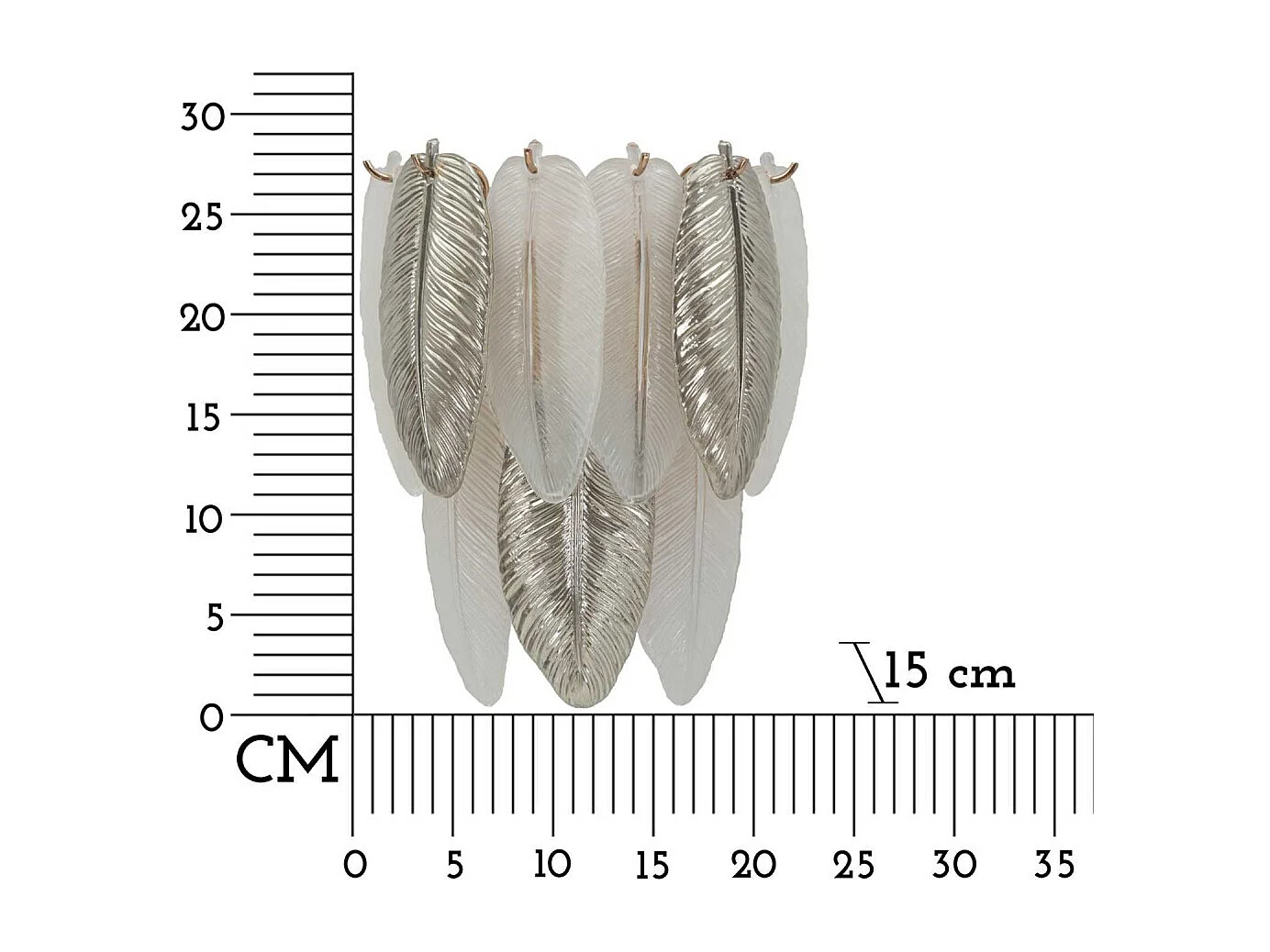 Applique murale en verre Leafy 24 x 15 x 29 cm