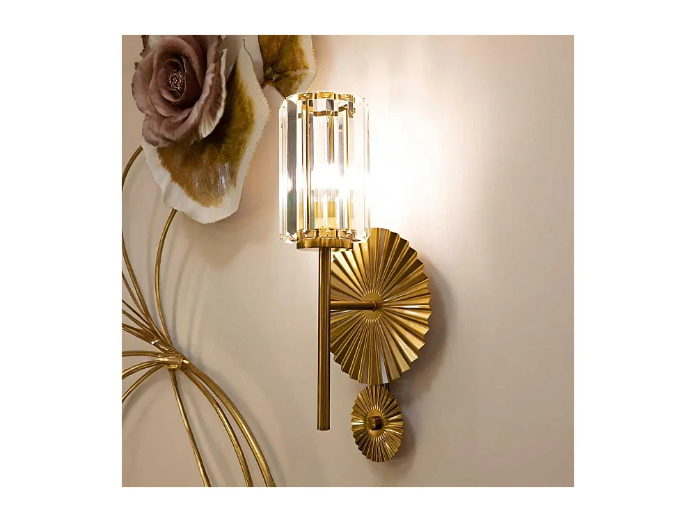 Applique murale en métal et verre Tirana 20 x 17 x 47 cm