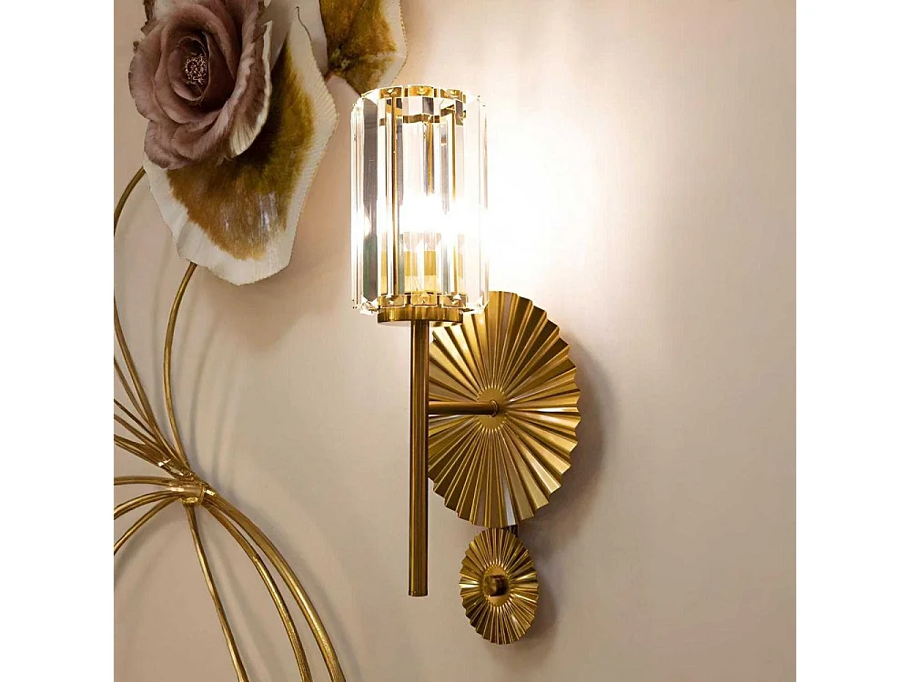 Applique murale en métal et verre Tirana 20 x 17 x 47 cm