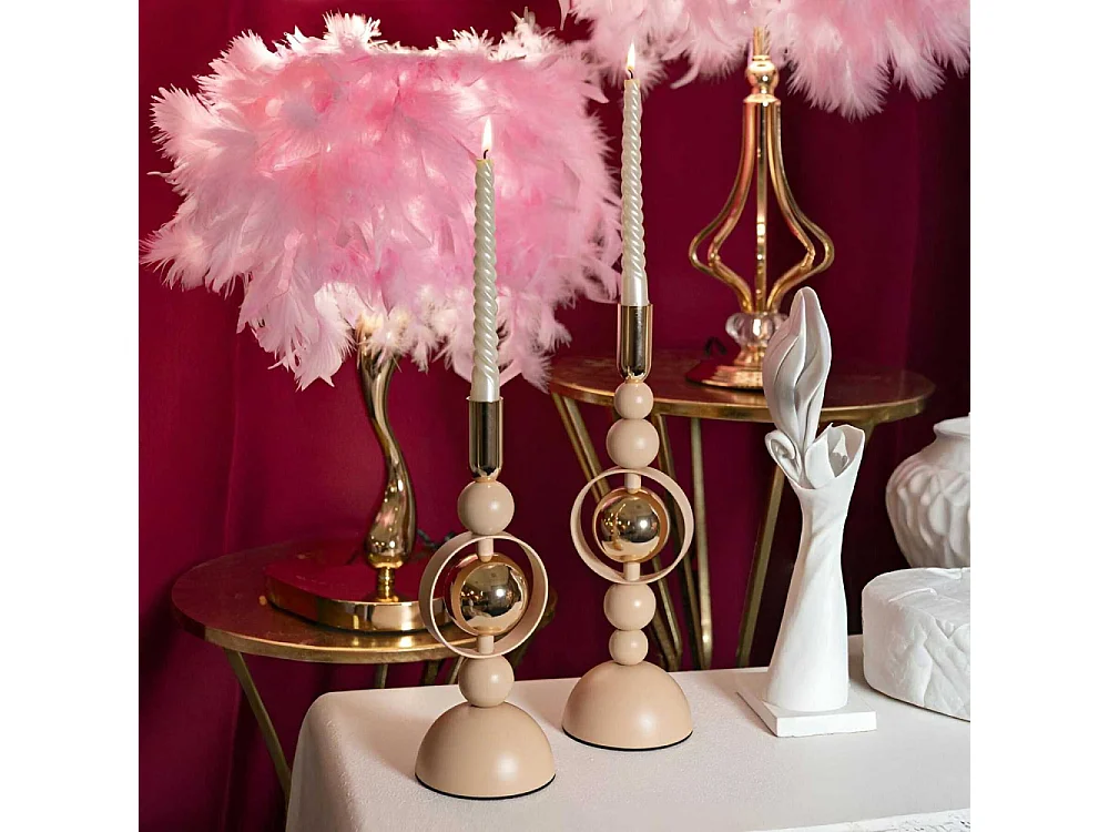 Bougeoir en métal Saturne (Lot de 2)