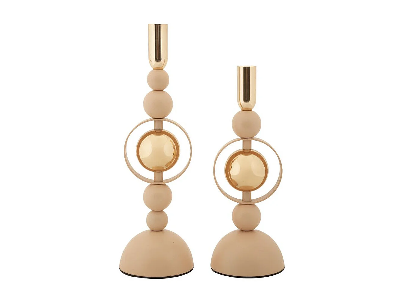 Lot de 2 Chandeliers "Saturn" 33cm Rose & Or