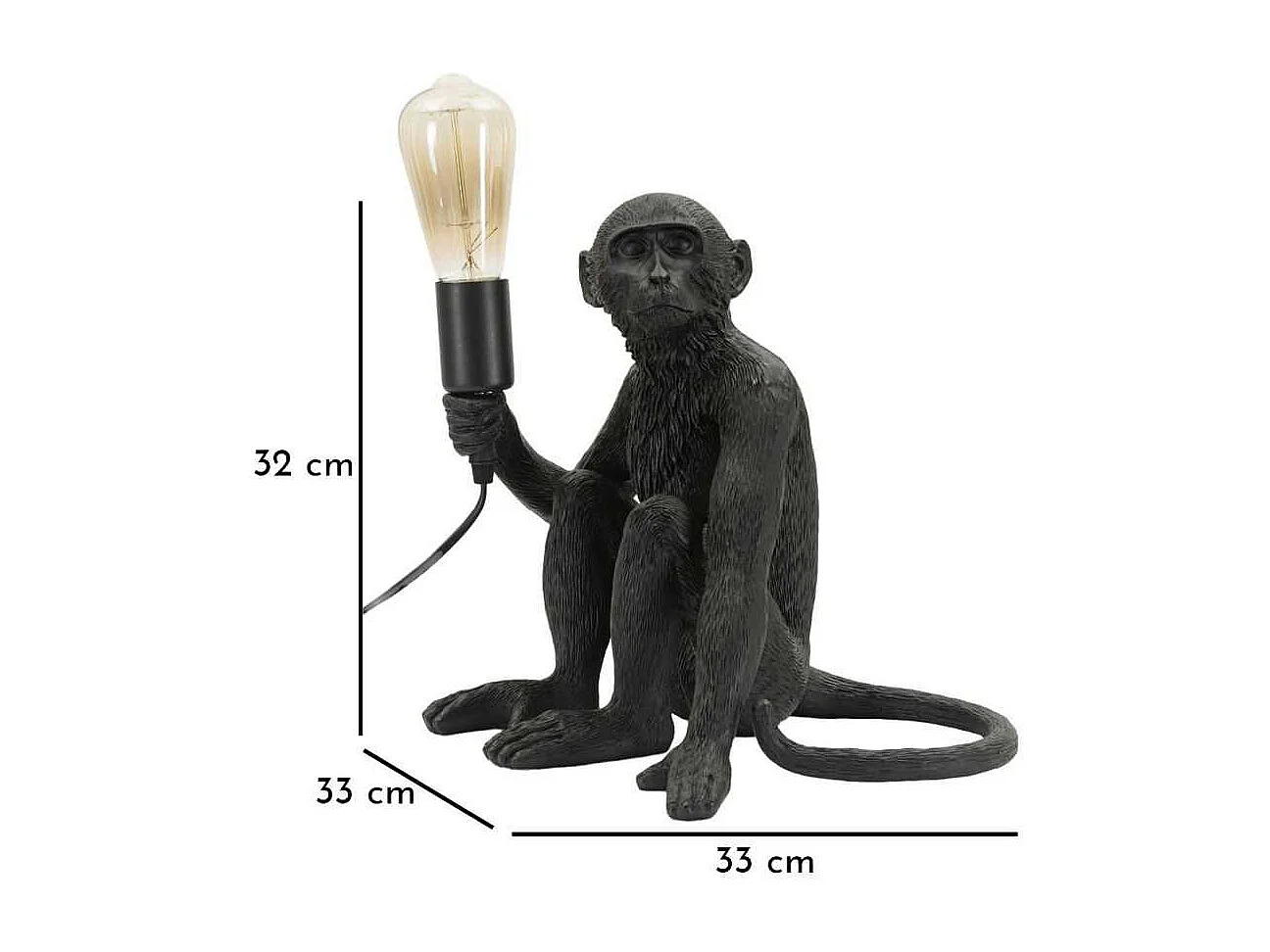 Lampe à poser en polyrésine Monkey 33 x 33 x 32 cm