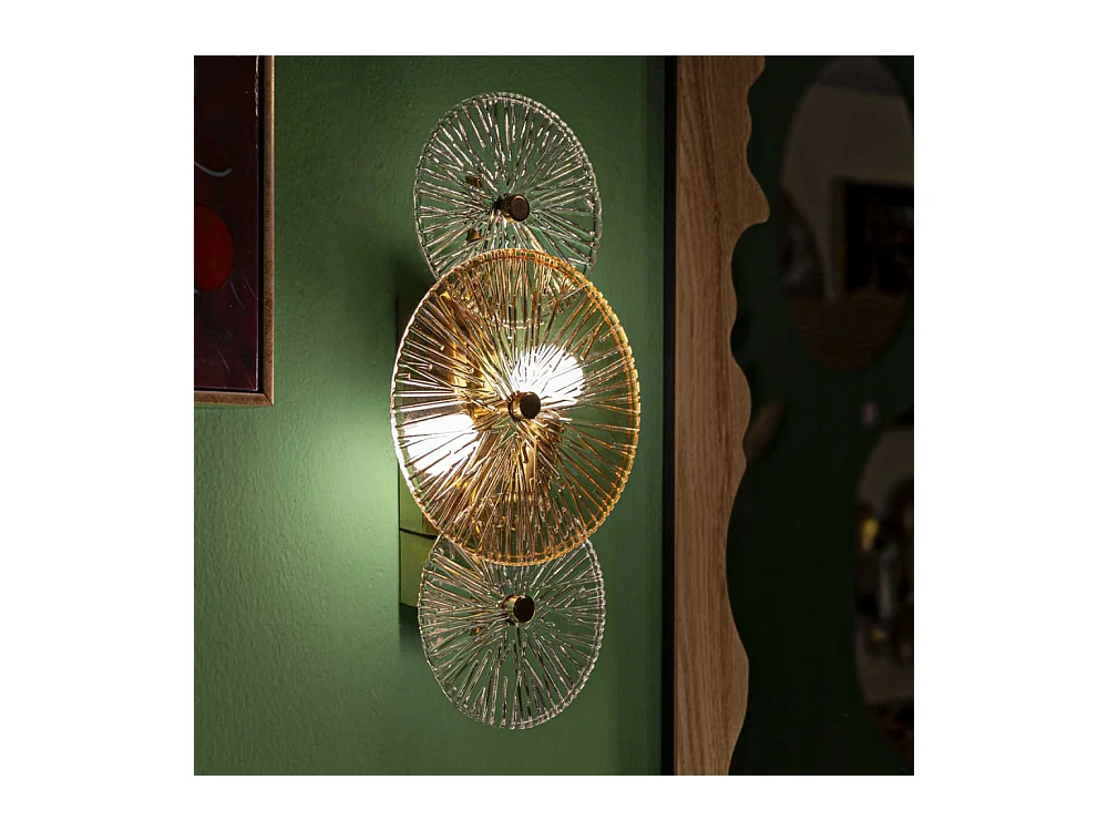 Applique murale en métal et verre Osaka 42 x 8 x 20 cm