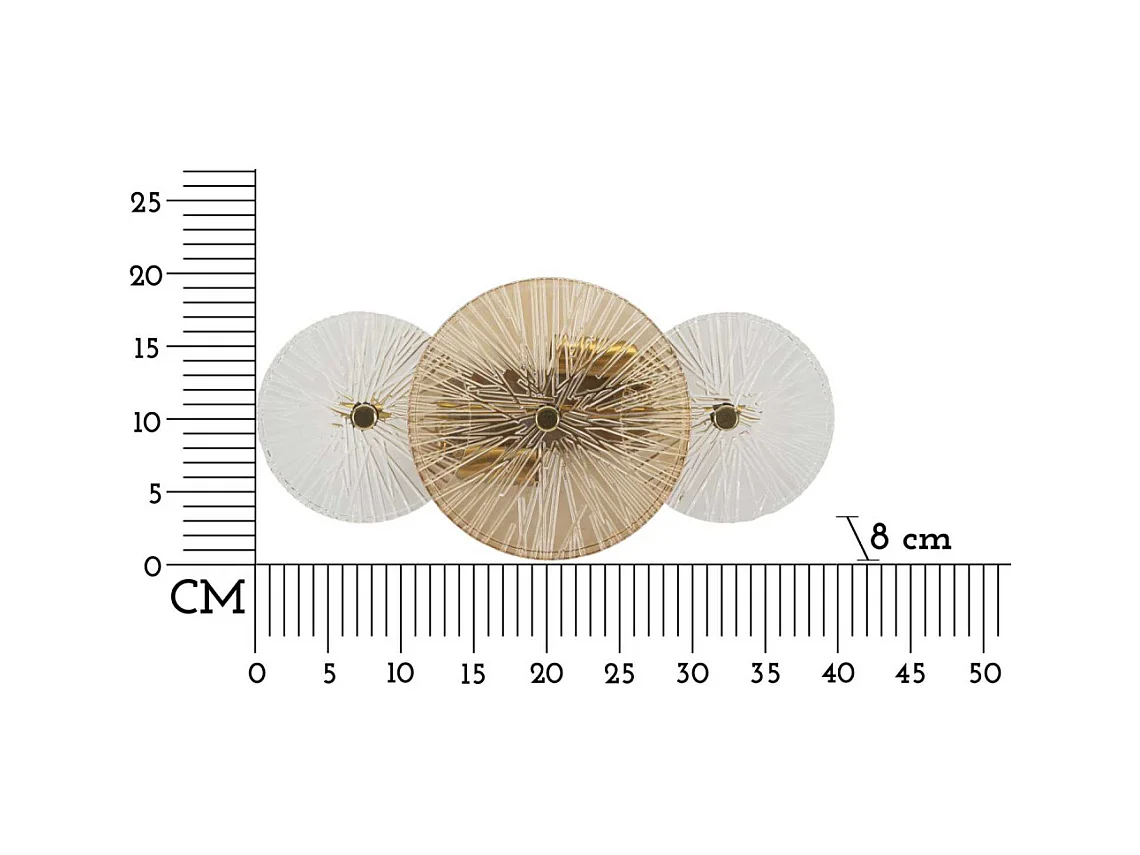 Applique murale en métal et verre Osaka 42 x 8 x 20 cm