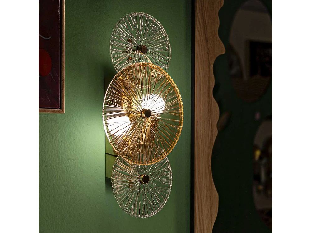 Applique murale en métal et verre Osaka 42 x 8 x 20 cm