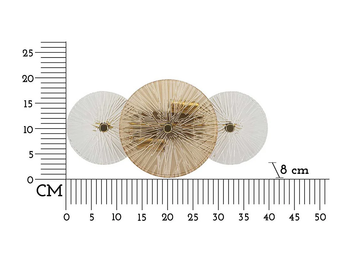 Applique murale en métal et verre Osaka 42 x 8 x 20 cm