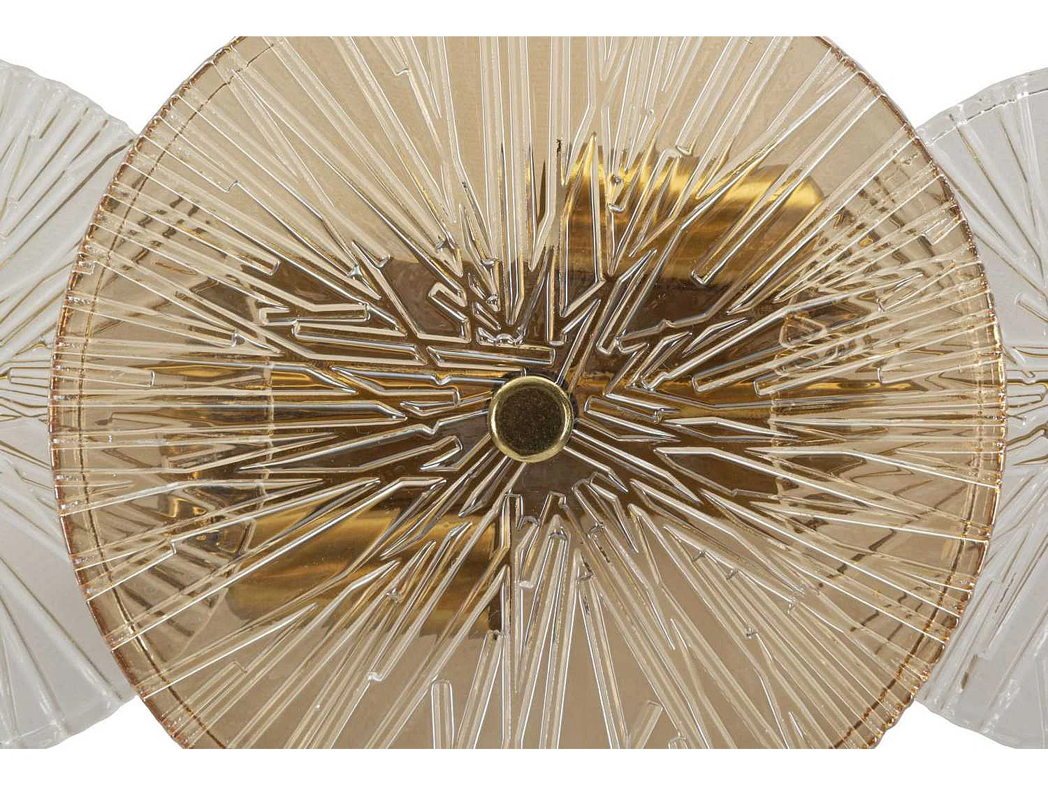 Wandleuchte aus Metall und Glas goldfarben (42 x 8 x 20 cm)
