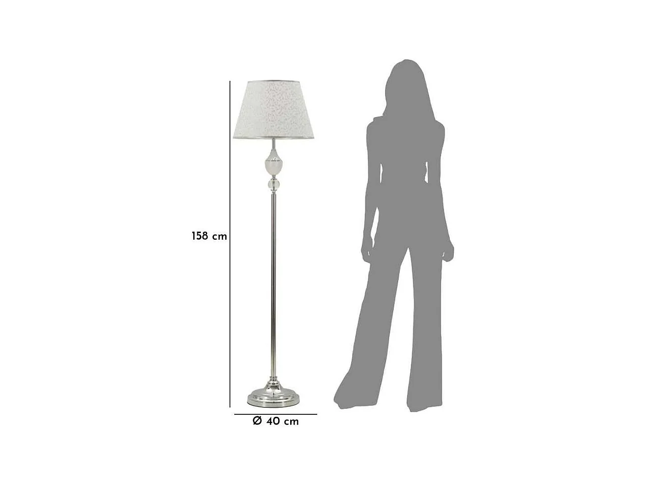 Lampadaire en métal Kody 40 x 158 cm