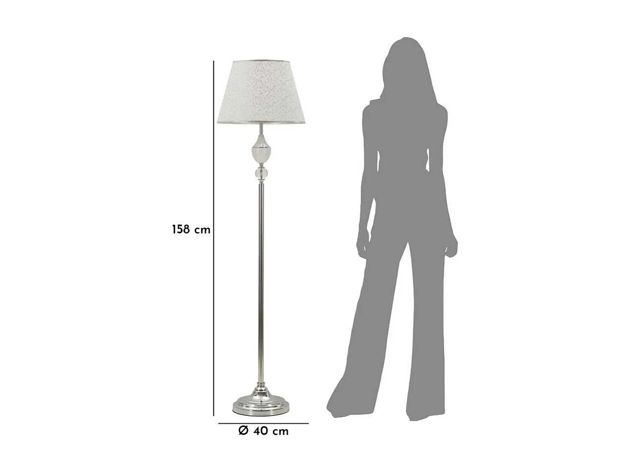 Lampadaire en métal Kody 40 x 158 cm