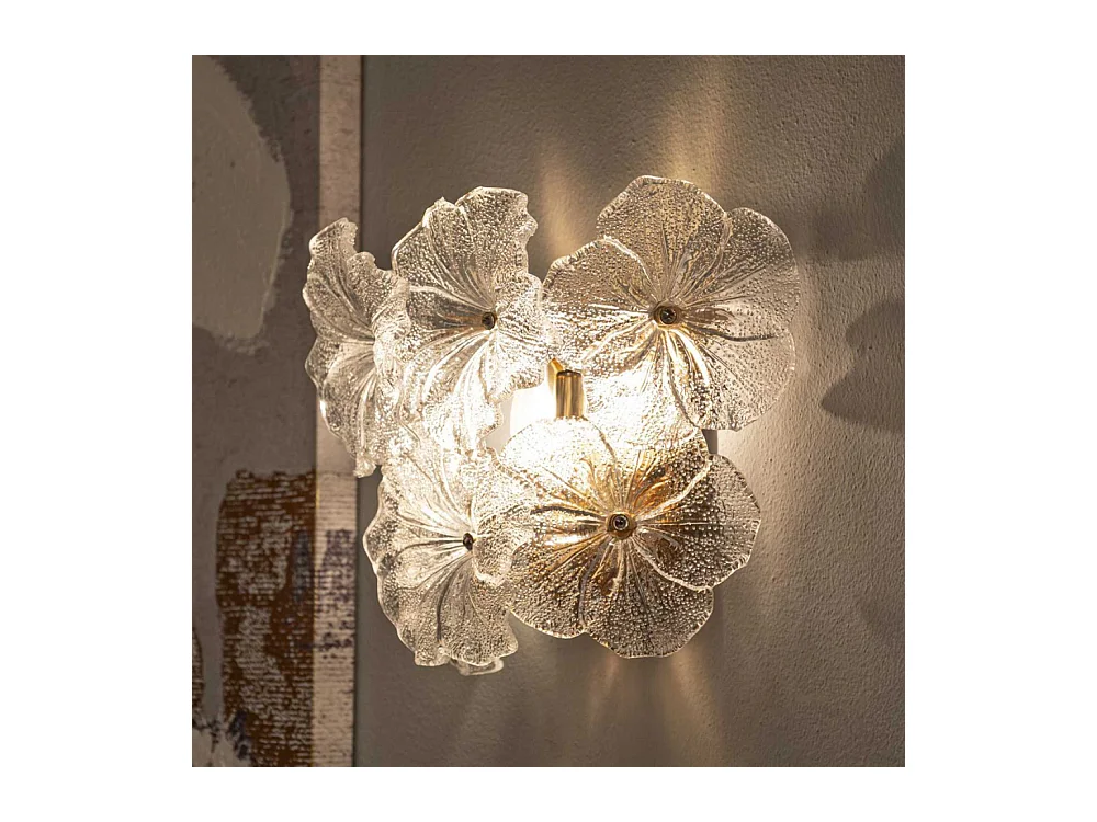 Applique murale en verre Ibiscus 33 x 17 x 28 cm