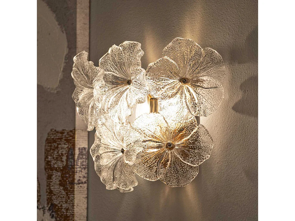 Applique murale en verre Ibiscus 33 x 17 x 28 cm