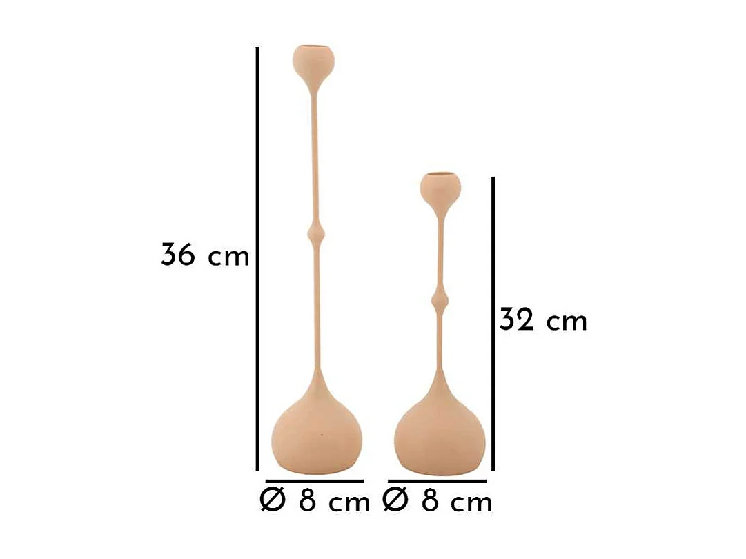 Bougeoir en métal Slimmy (Lot de 2)