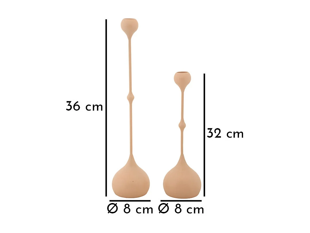 Lot de 2 Chandeliers "Slimmy" 37cm Rose