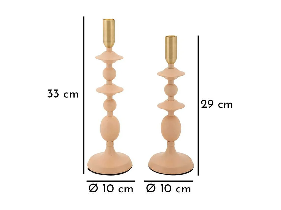 Bougeoir en métal Gemini (Lot de 2)