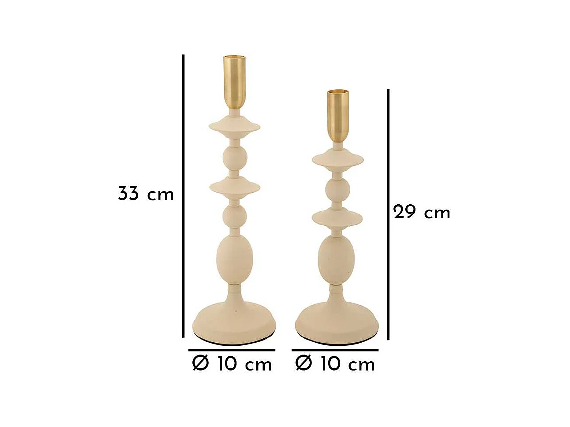 Bougeoir en métal Gemini (Lot de 2)