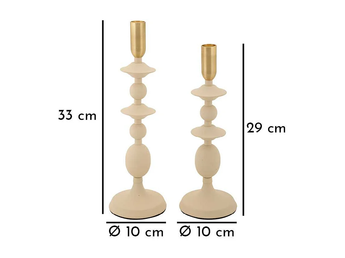 Bougeoir en métal Gemini (Lot de 2)