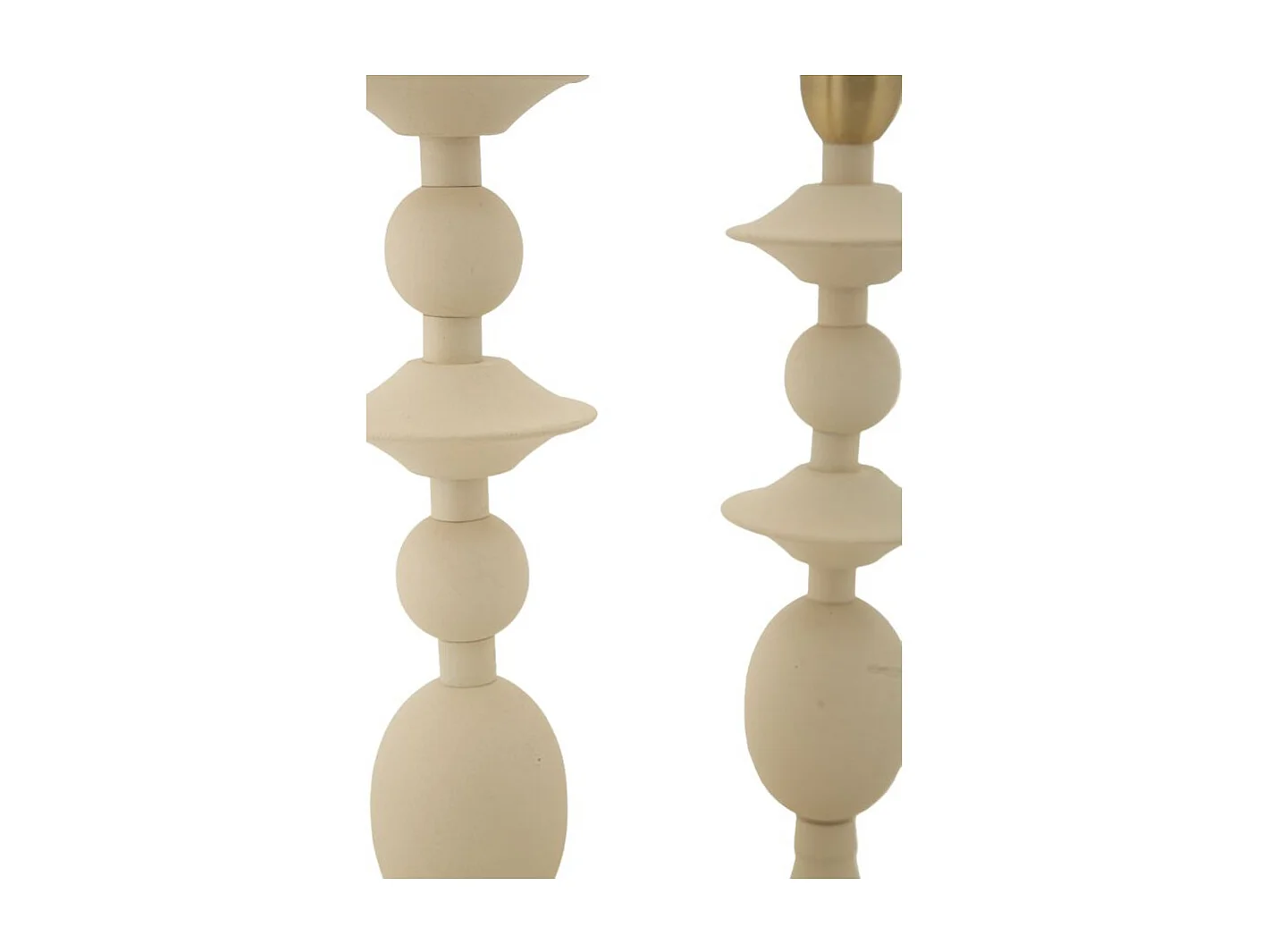 Lot de 2 Chandeliers "Gemini" 33cm Crème & Or