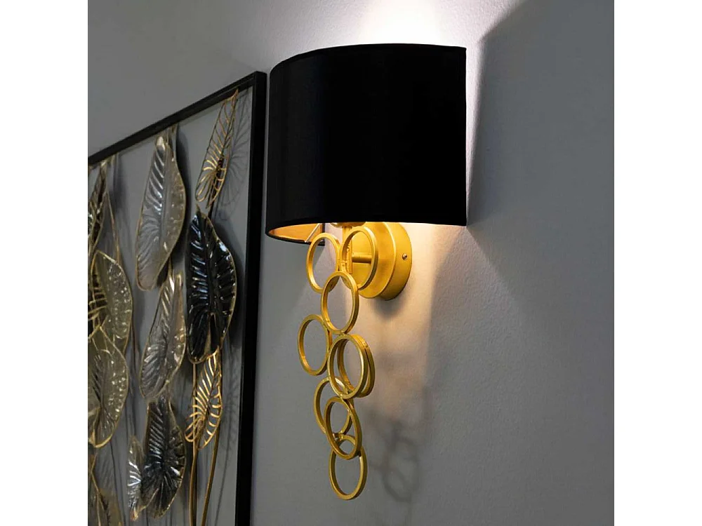 Applique murale en métal et tissu Rich 30 x 20 x 50 cm