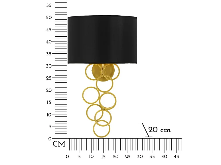 Applique Murale Design "Rich" 50cm Noir & Or