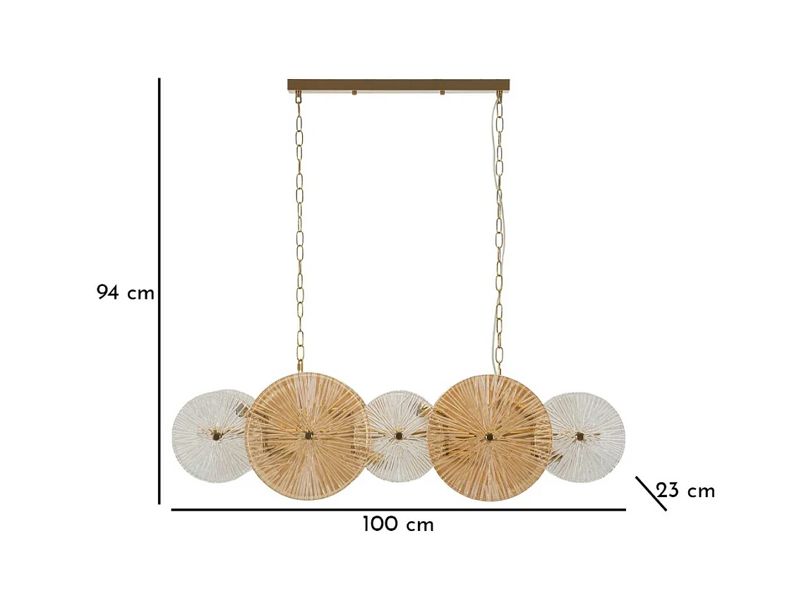 Suspension en métal et verre 100 x 23 x 94 cm Osaka