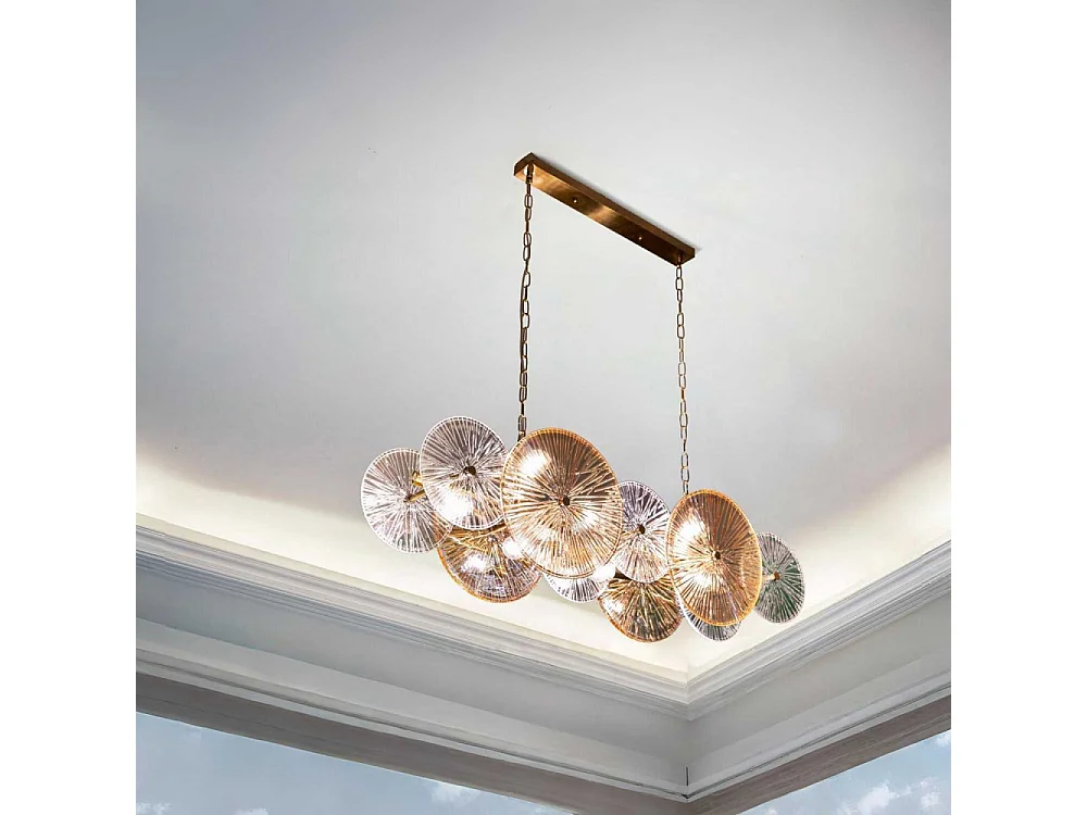 Suspension en métal et verre 100 x 23 x 94 cm Osaka