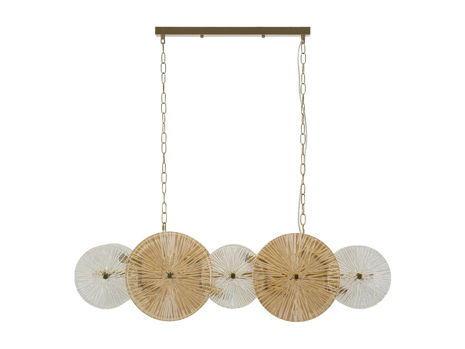 Plafonnier Design "Osaka" 100cm Or & Transparent