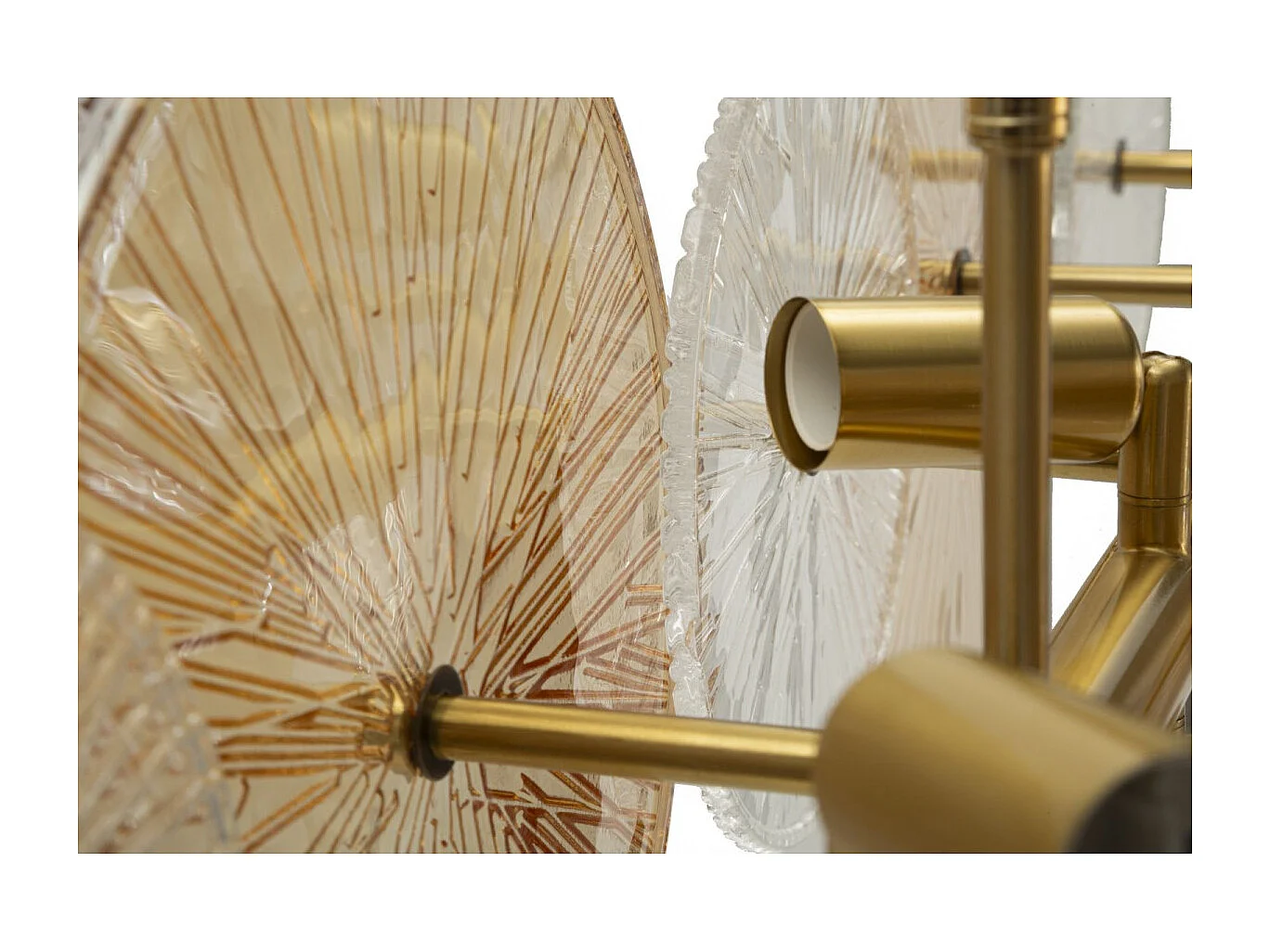 Plafonnier Design "Osaka" 100cm Or & Transparent