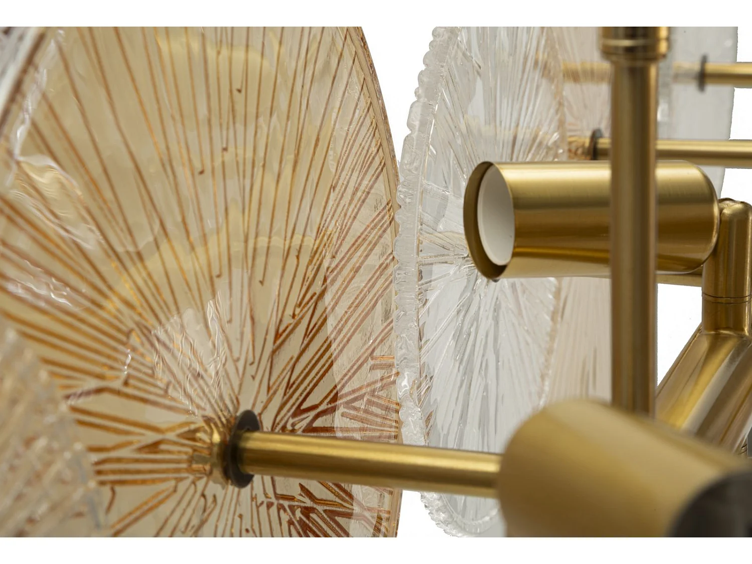 Suspension Design en Verre "Osaka" 100cm Or & Transparent