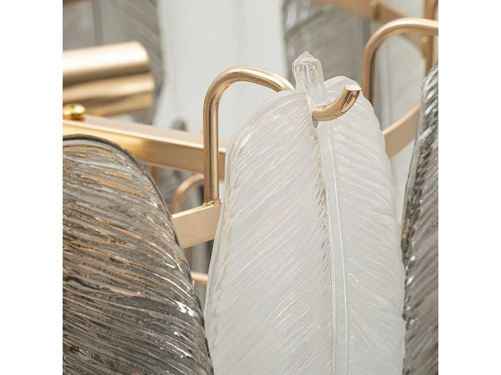 Suspension en métal et verre Leafy 60 x 87 cm