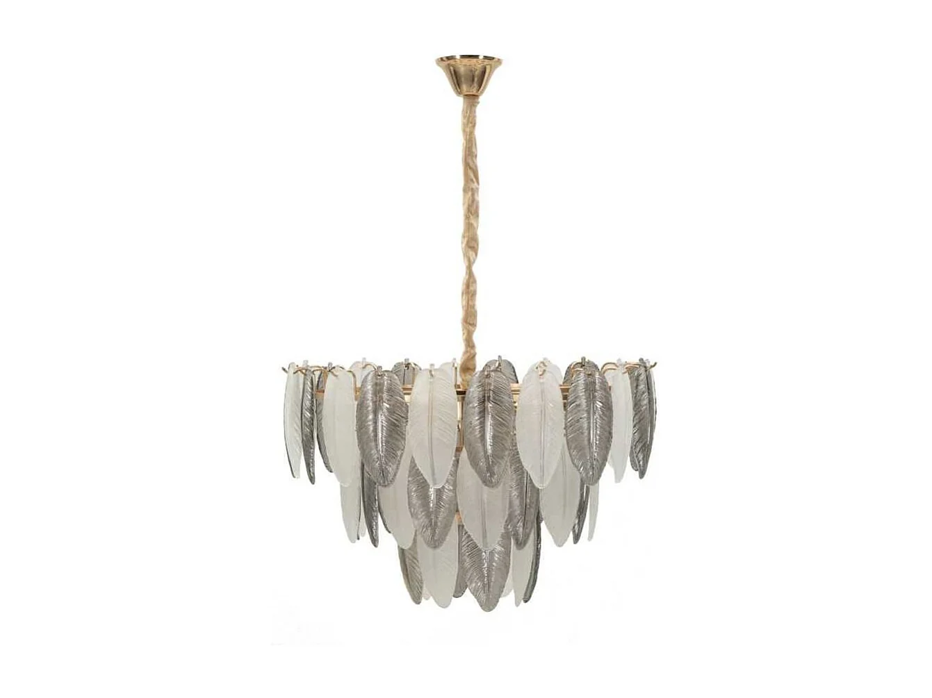 Suspension en métal et verre Leafy 60 x 87 cm