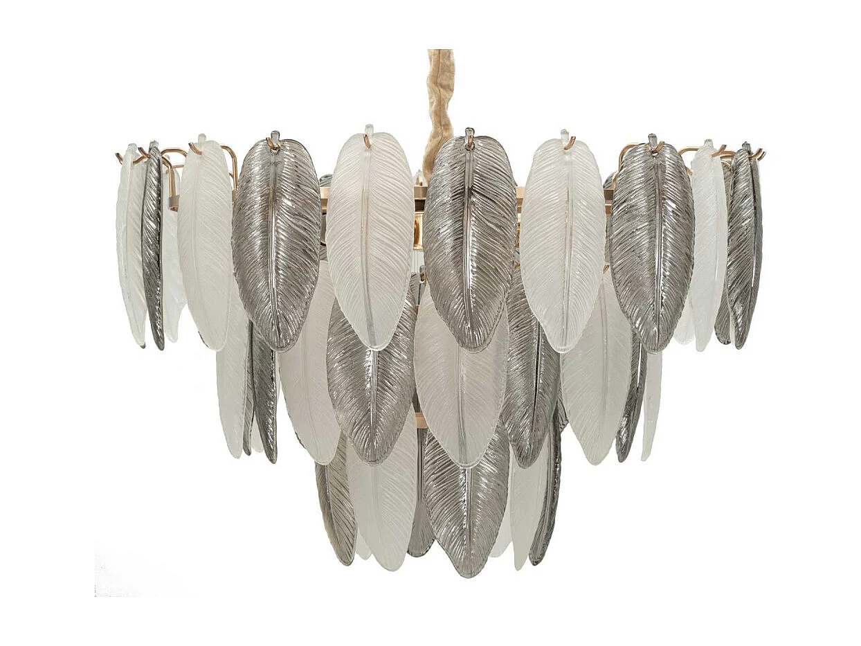 Suspension en métal et verre Leafy 60 x 87 cm