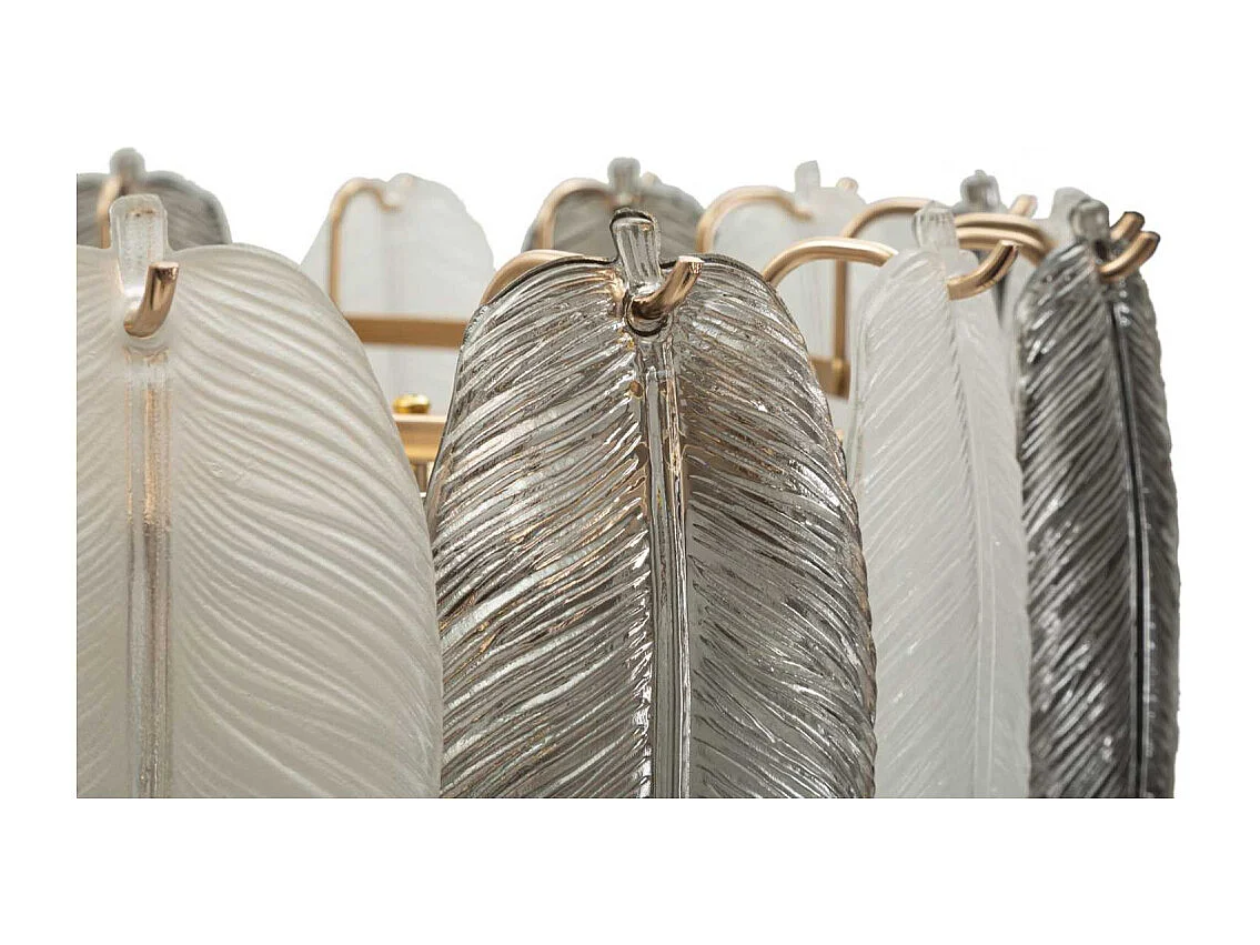 Suspension en métal et verre Leafy 60 x 87 cm