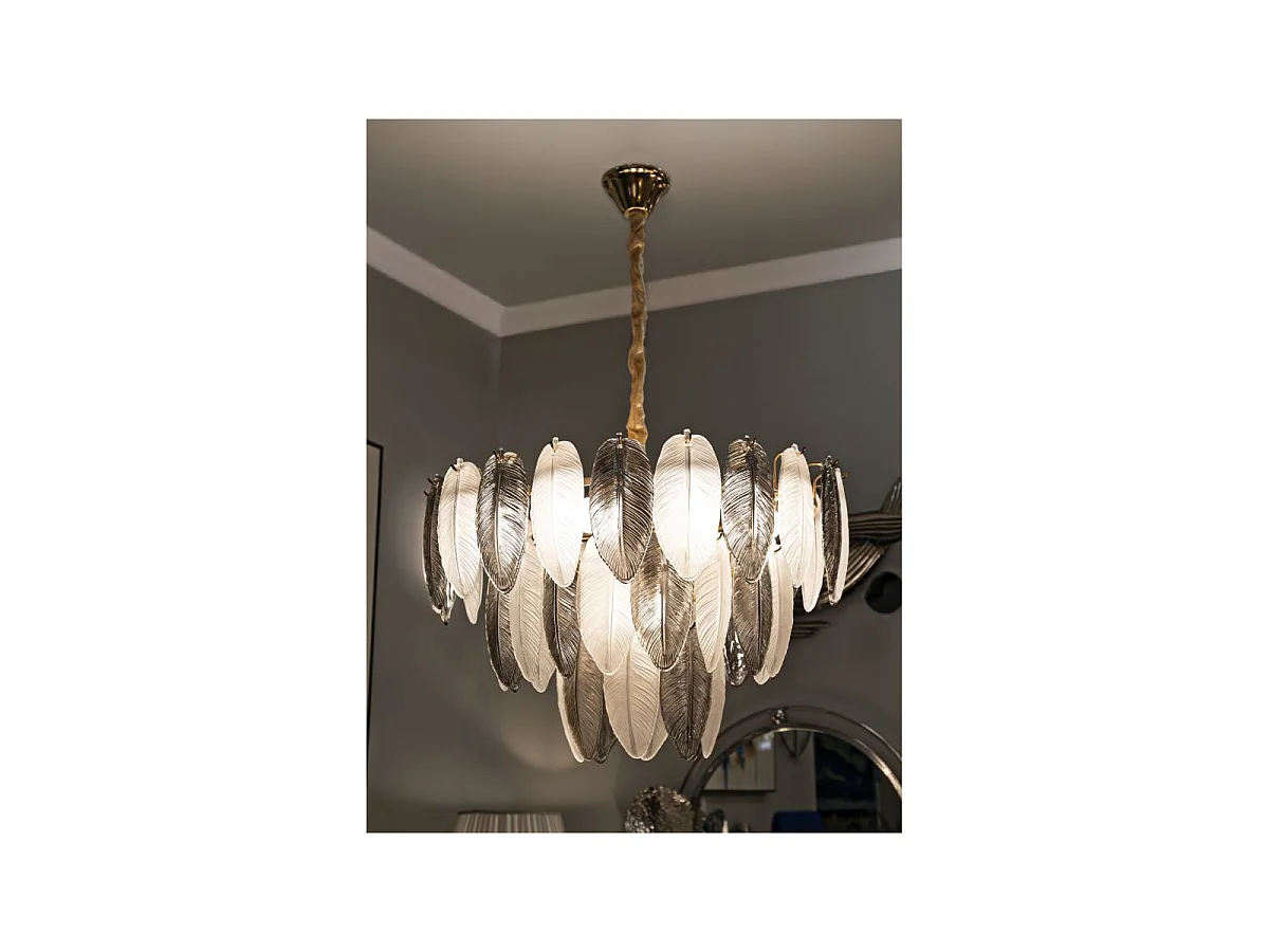 Lustre en Verre "Leafy" 60cm Multicolore