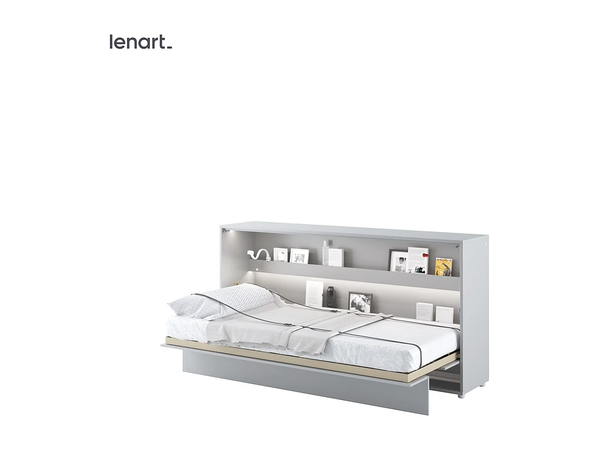 Klappbett horizontal 90x200 Bed Concept BC-06 grau