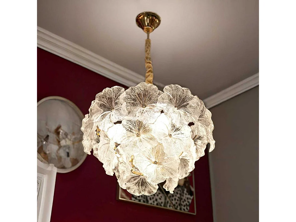 Suspension en métal et verre Ibiscus 47 x 73 cm