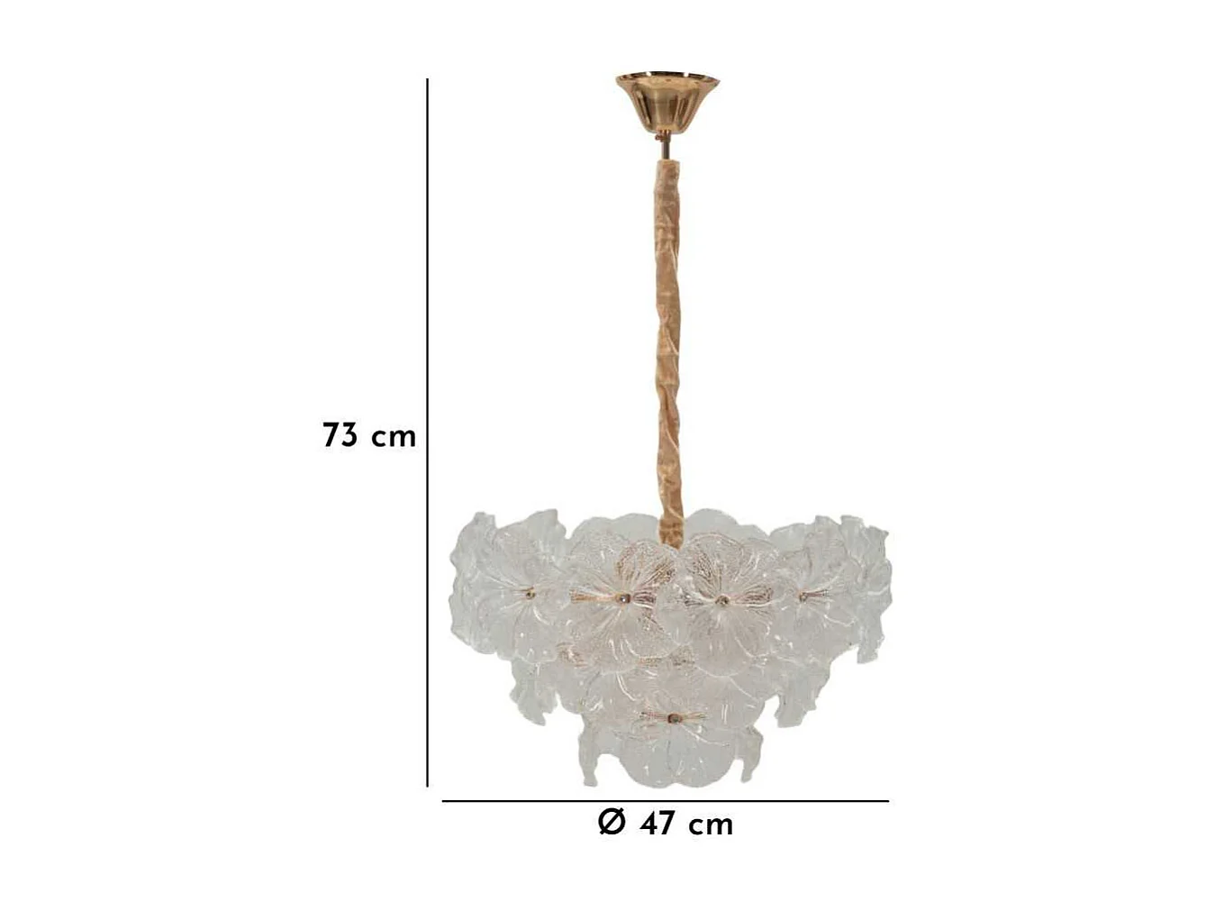 Suspension en métal et verre Ibiscus 47 x 73 cm