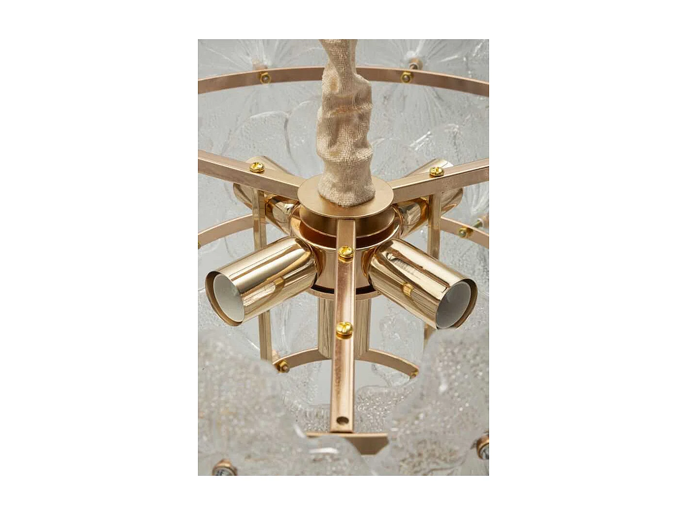 Suspension en métal et verre Ibiscus 47 x 73 cm