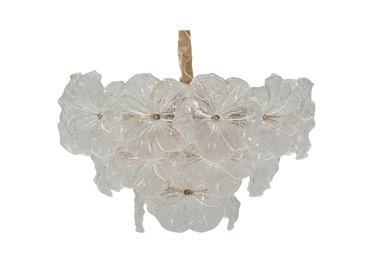 Plafondlamp van veelkleurig glas en metaal
