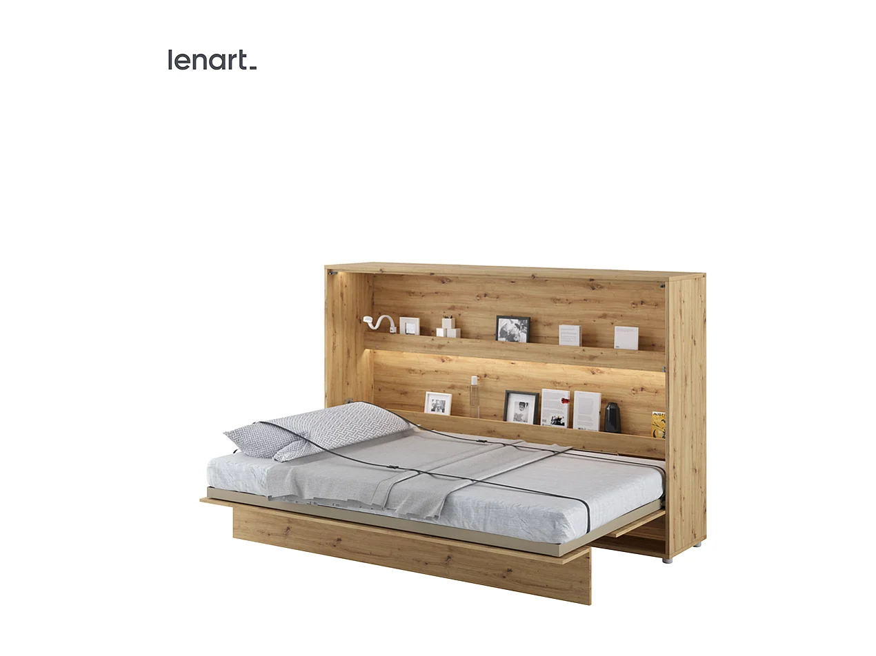 Klappbett horizontal 90x200 Bed Concept BC-06 Eiche Artisan