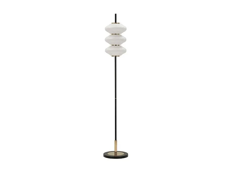 Lampadaire en métal et verre 30 x 168 cm Vintage