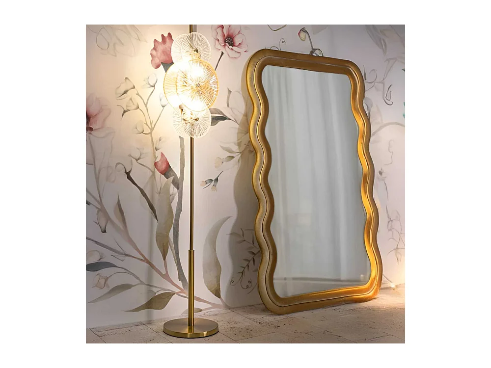 Lampadaire en métal et verre Osaka 30 x 164 cm