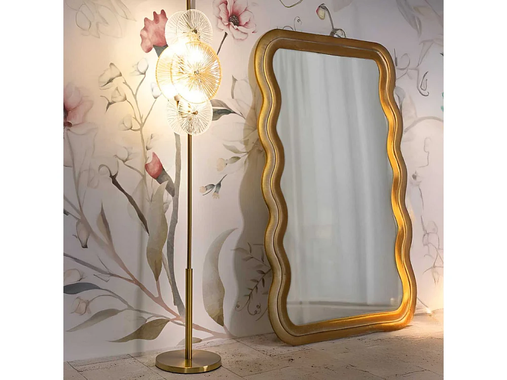 Lampadaire en métal et verre Osaka 30 x 164 cm