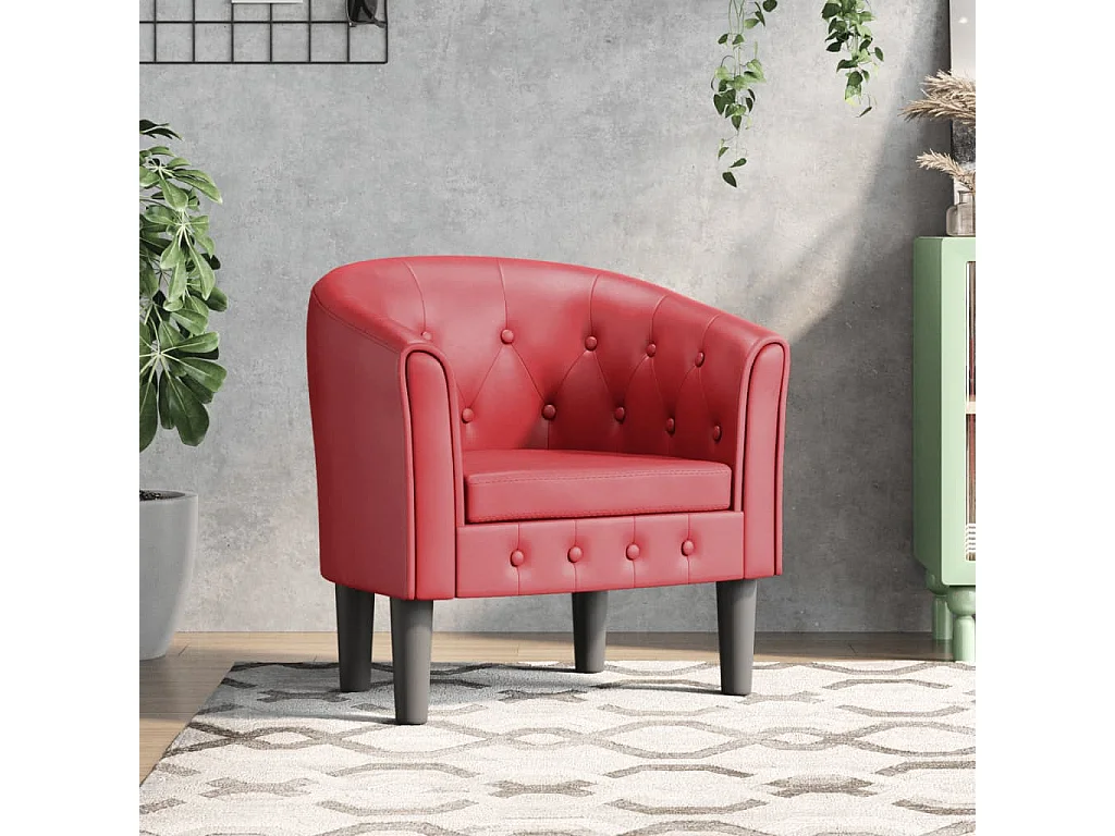 Jalkar  Chaise cabriolet rouge bordeaux similicuir