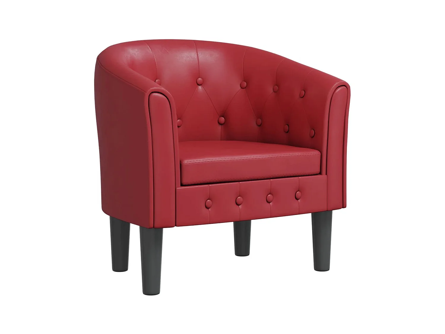 Jalkar  Chaise cabriolet rouge bordeaux similicuir