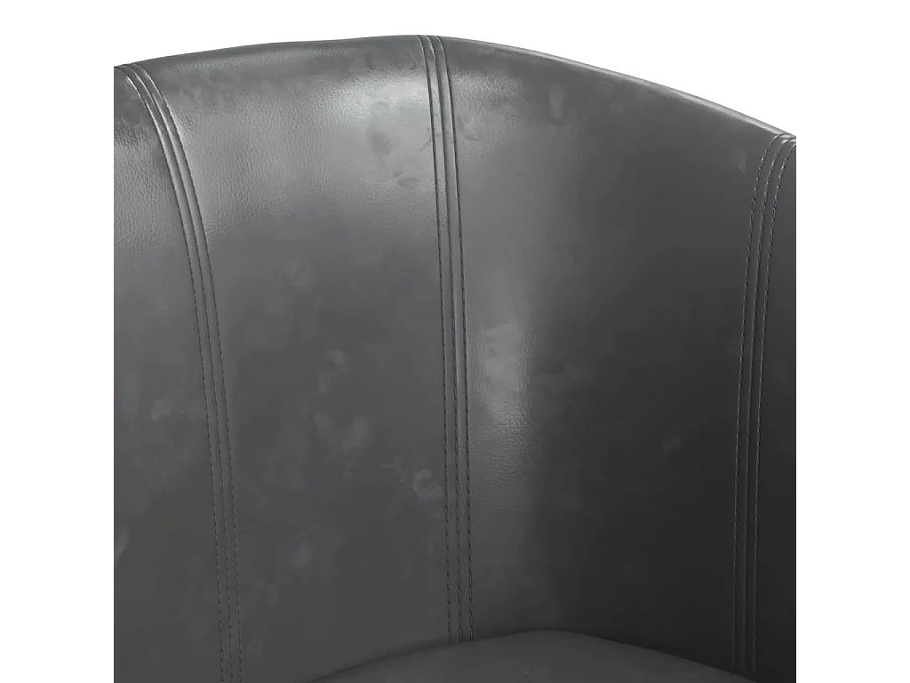 Prolenta Premium -  Fauteuil avec repose-pied gris similicuir
