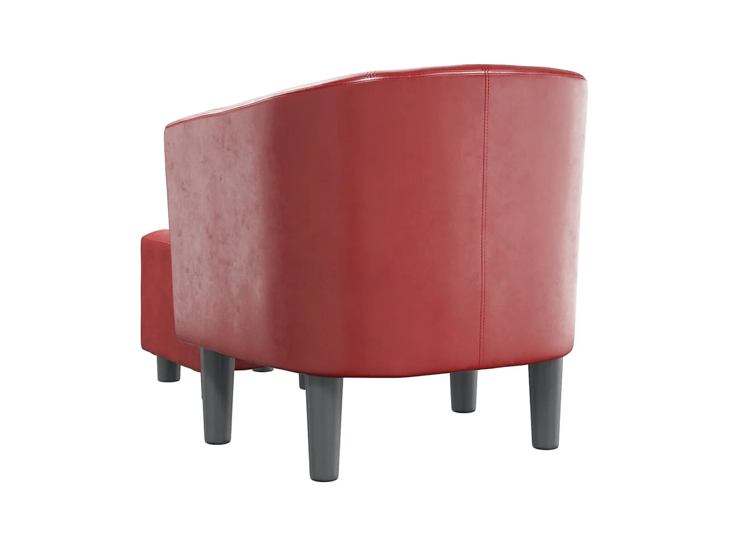 Nykøbing Mors  Fauteuil avec repose-pied rouge bordeaux similicuir